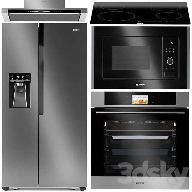 Gorenje kitchen appliances set 3 3ds Max