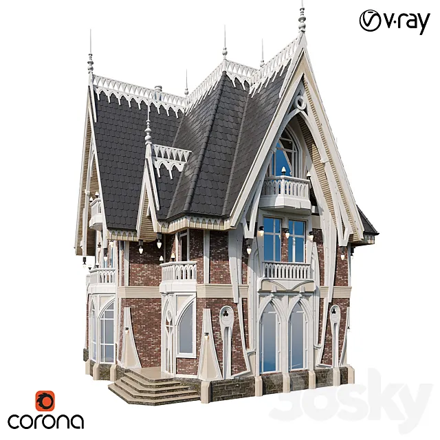 Gothic house 3DS Max Model