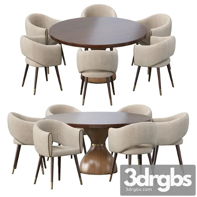 Grace armchair and point reyes botticelli large round dining table 2 3dsmax Download