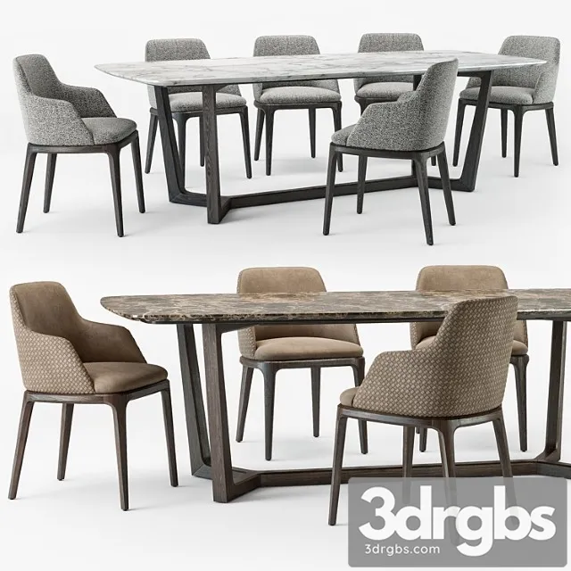 Grace armchair concorde table set 2 3dsmax Download