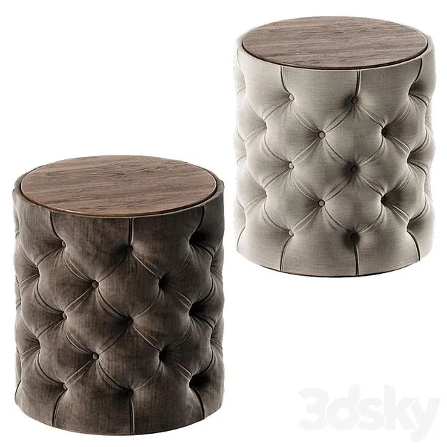 Grace Round Tufted Ottoman 3dsMax Model