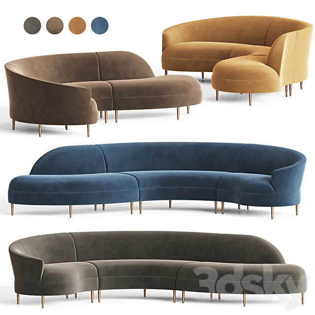Grace Serpentine Sectional Sofa 3DS Max Model