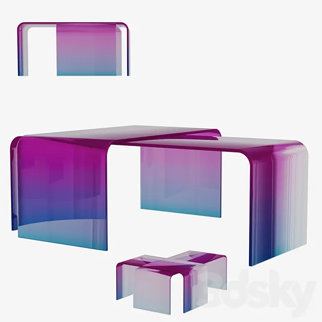 Gradient Glass Tables 3ds Max