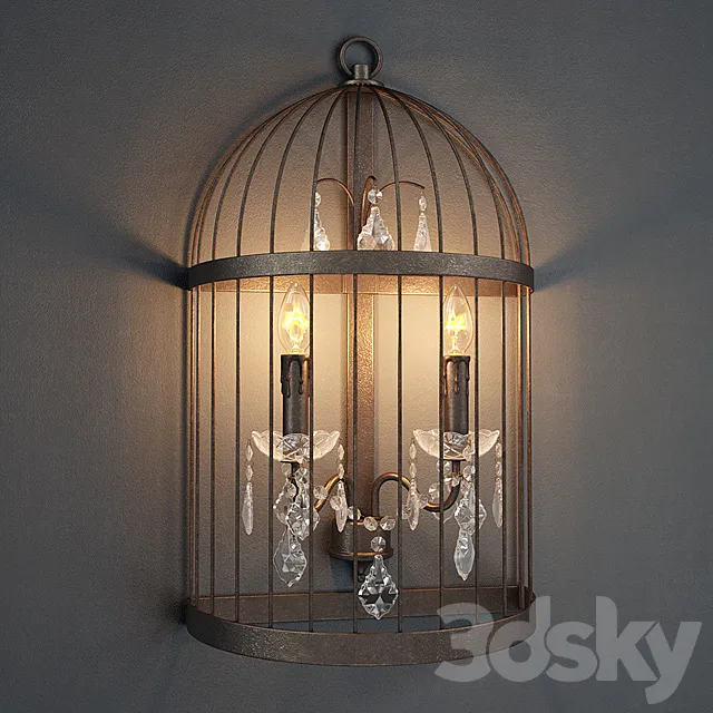 GRAMERCY HOME – BIRDCAGE CRYSTAL SCONCE SN008-2-ABG 3DS Max Model