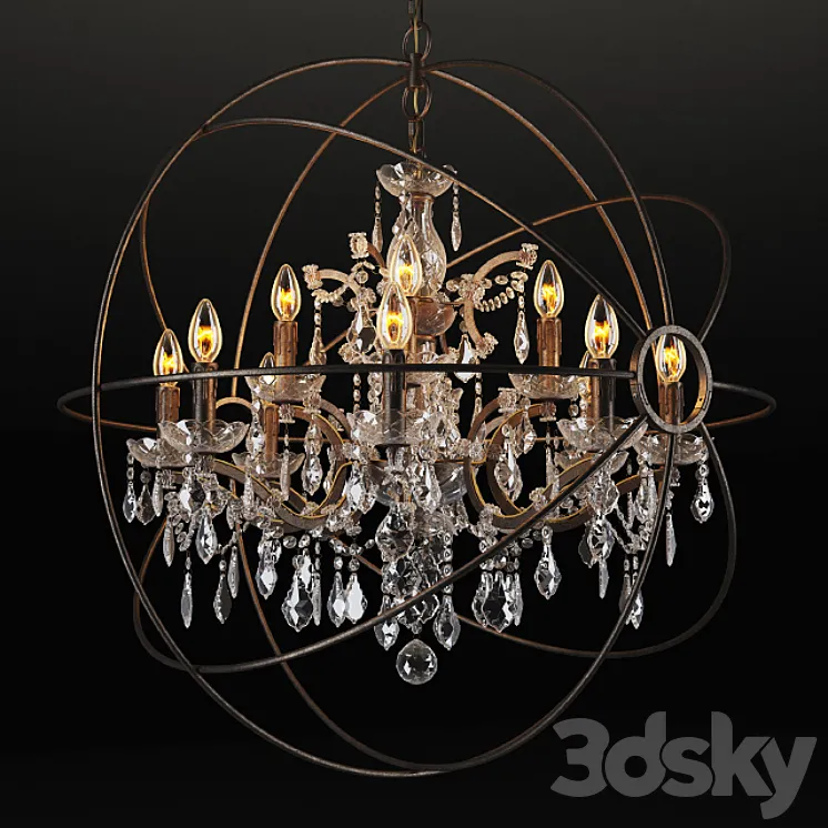 GRAMERCY HOME – IRON ORB CHANDELIER CH014-12-LRR 3DS Max