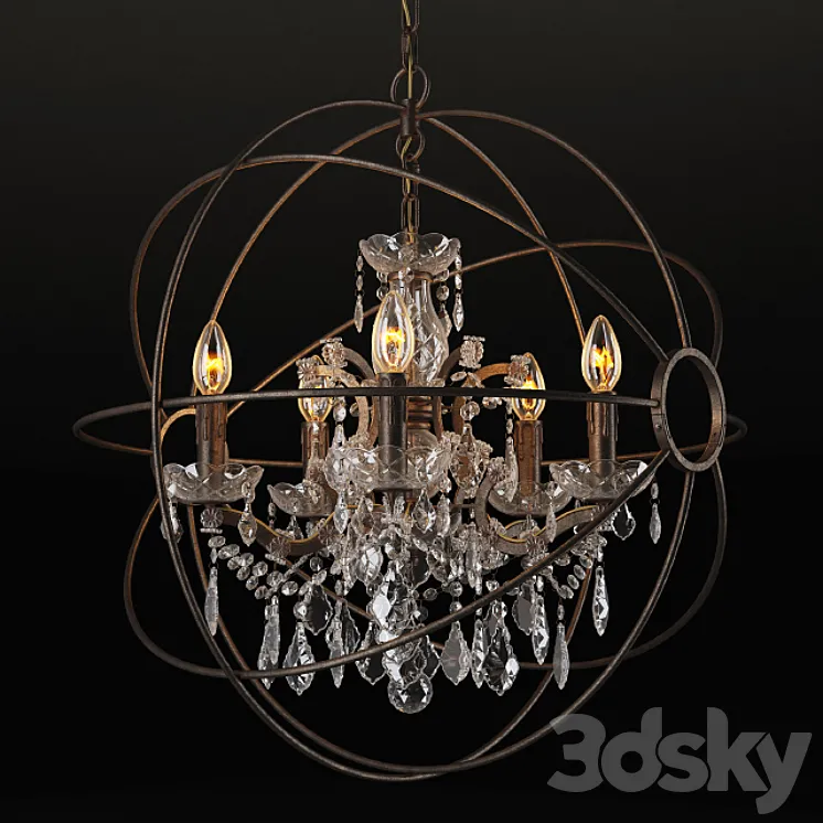 GRAMERCY HOME – IRON ORB CHANDELIER CH014-5-LRR 3DS Max