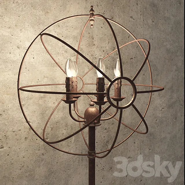 Gramercy iron orb floor lamp 3ds Max