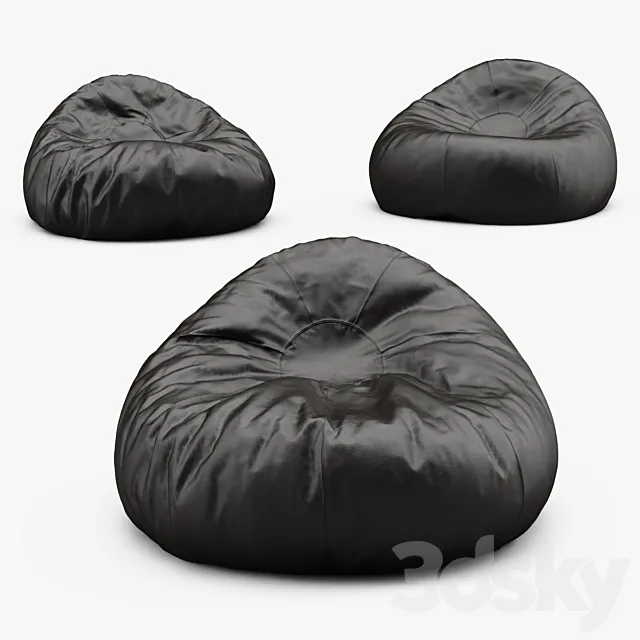 Grand Leather Bean Bag Chair 3dsMax Model