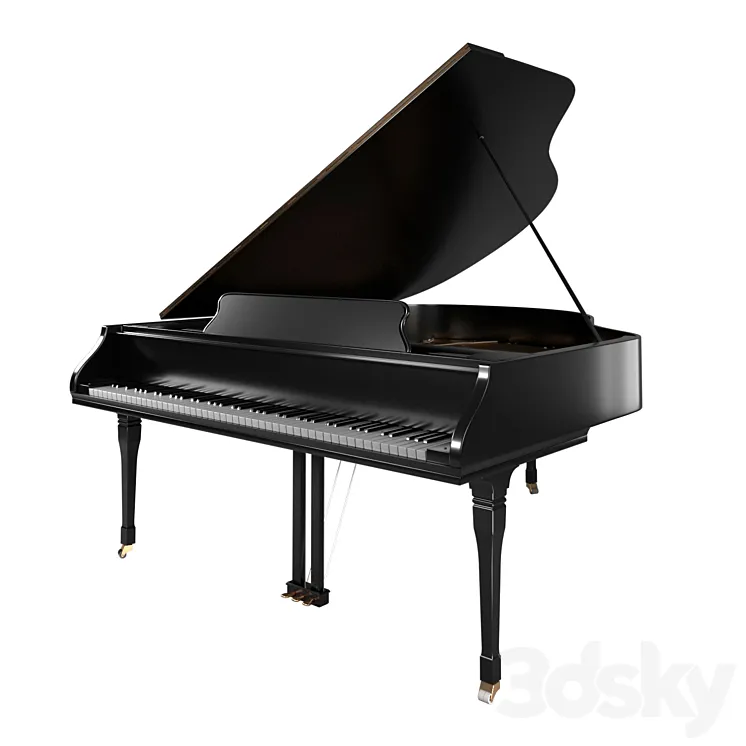 Grand piano classic detailed 3DS Max Model