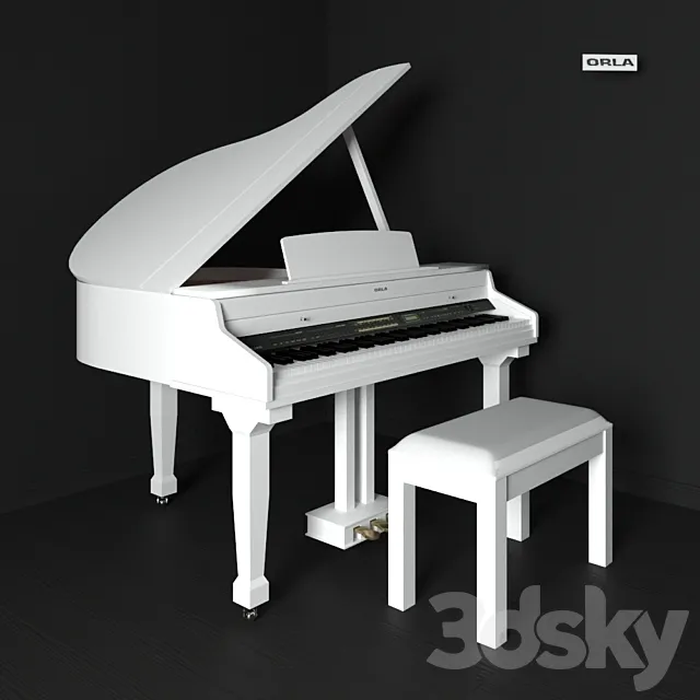 Grand piano Orla grand 310 white 3DS Max Model