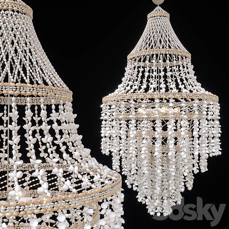 Grand Shell Chandelier D1000 3DS Max