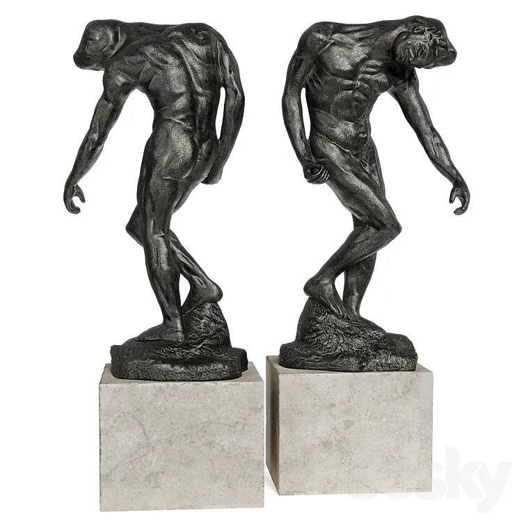 Grande Ombre Auguste Rodin sculpture 3DS Max