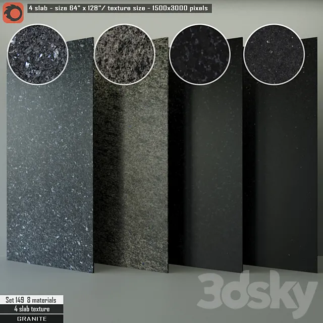 Granite Slab Set 149 3ds Max