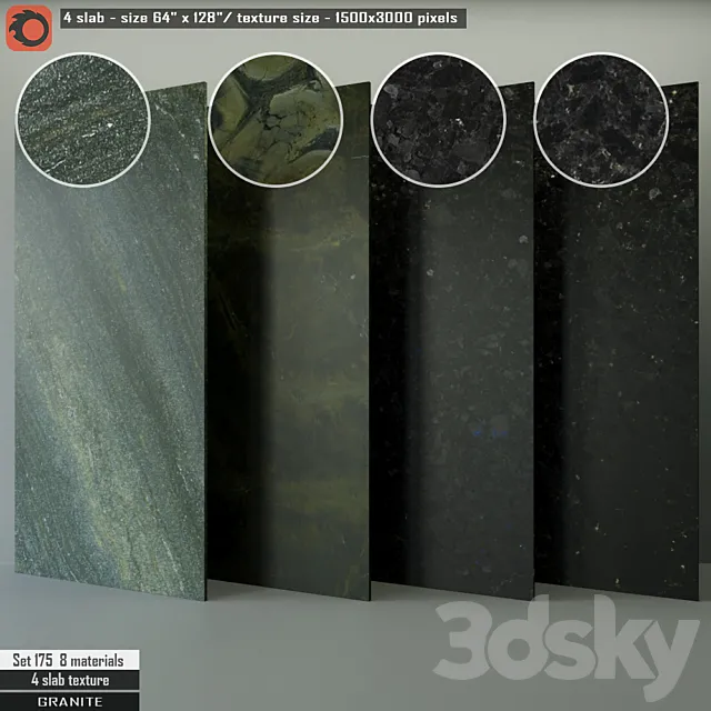 Granite Slab Set 175 3ds Max