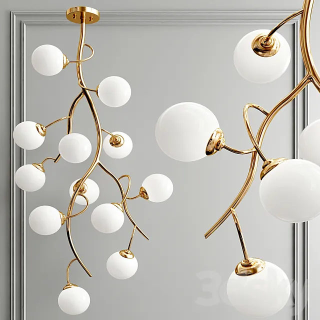 Grapes branch chandelier 3ds Max