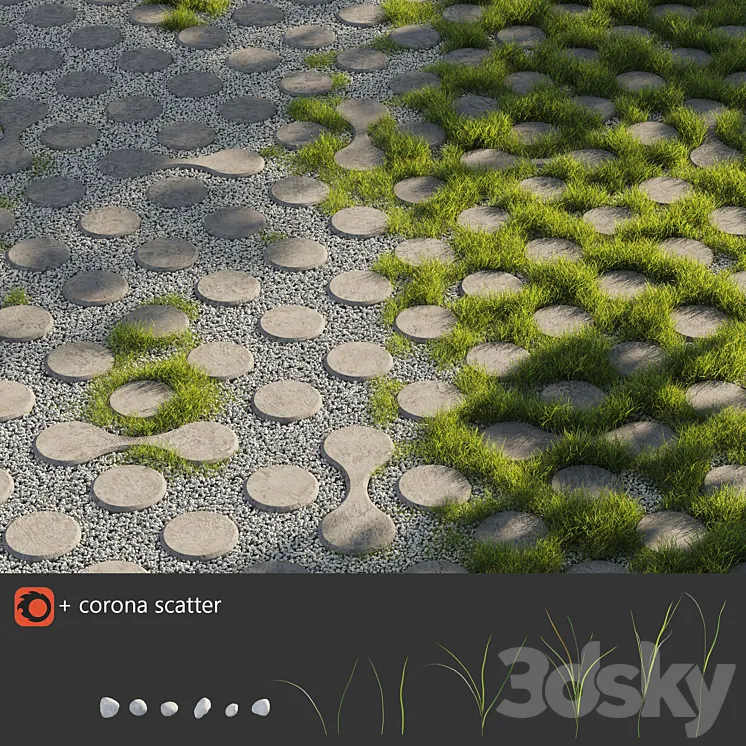 Grass | Eco parking 3 3DS Max