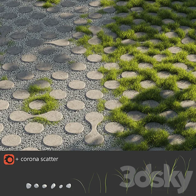 Grass | Eco parking 3 3DSMax File