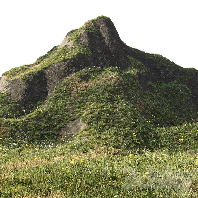 Grass for mountainous terrain 3ds Max