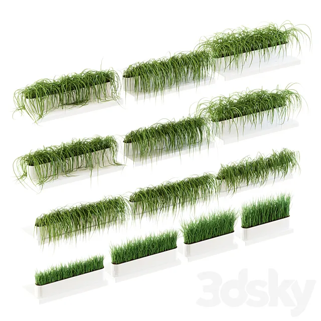 Grass for shelves. 13 models of v2 3DSMax File