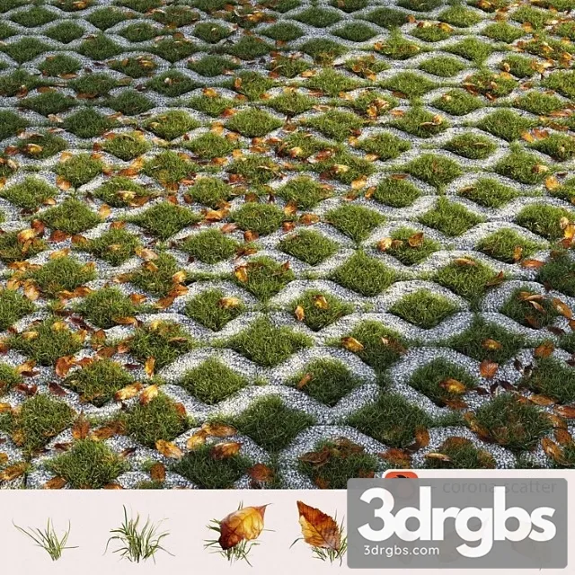 Grass In The Square Brick 2 3dsmax Download