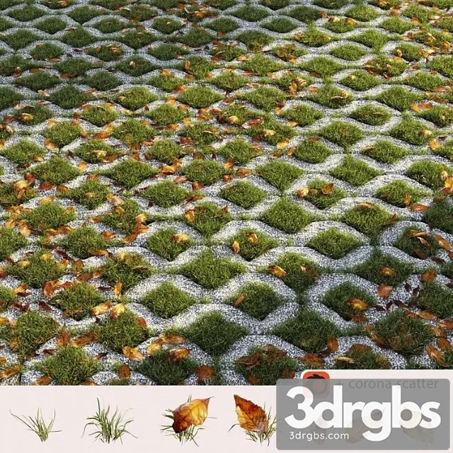 Grass in the Square Brick 3dsmax Download