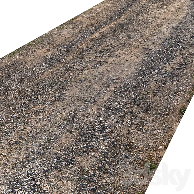 Gravel road (18 meters) 3DS Max Model