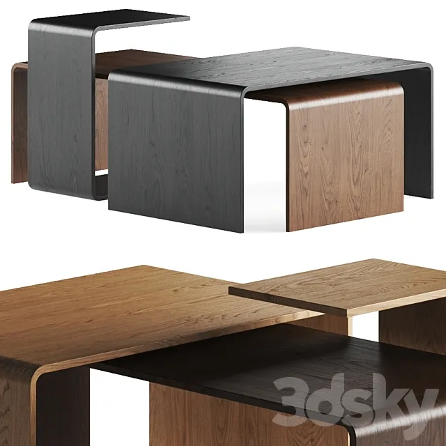 Gravelli Trio Wooden Coffee Tables 3DSMax File
