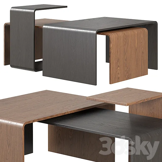 Gravelli Trio Wooden Coffee Tables 3dsMax Model