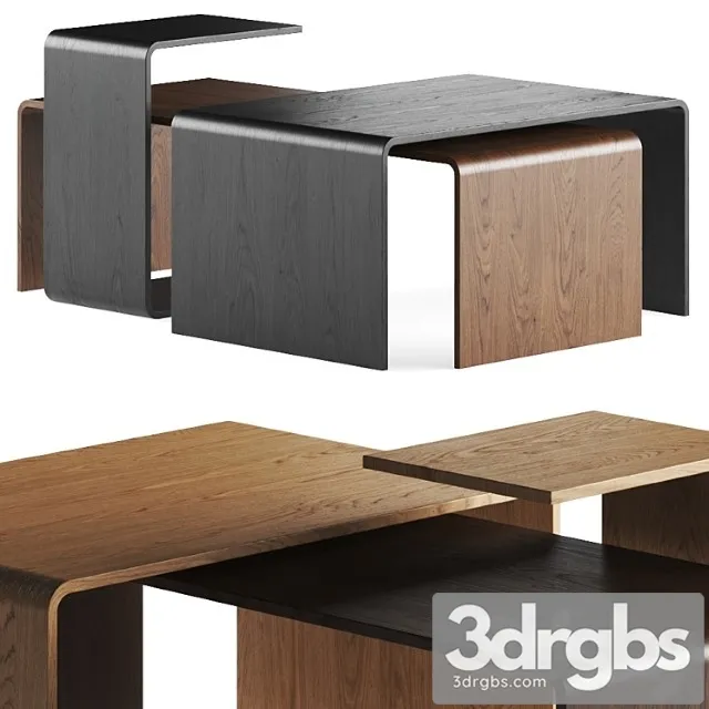 Gravelli trio wooden coffee tables