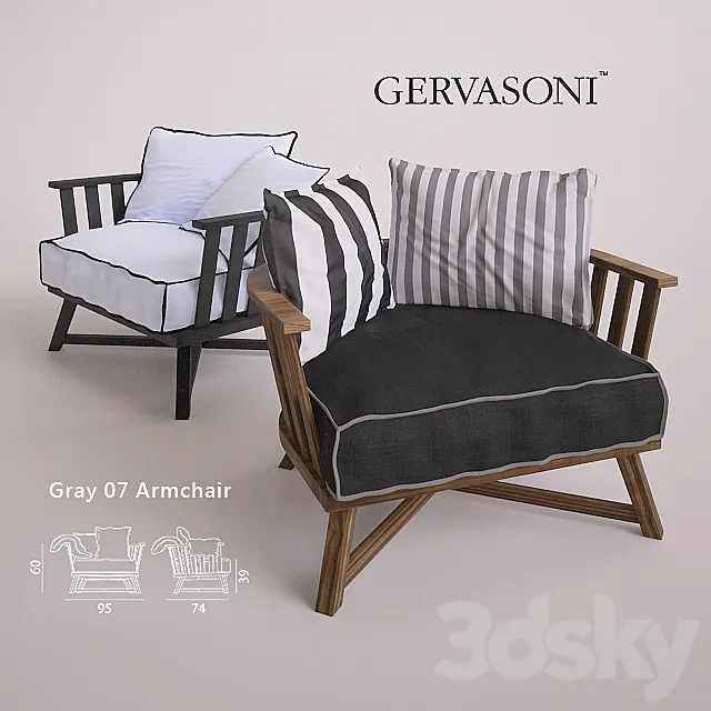 Gray 07 Armchair by Gervasoni – Two Types 3DSMax File