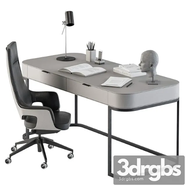 Gray and black writing desk – office set 180