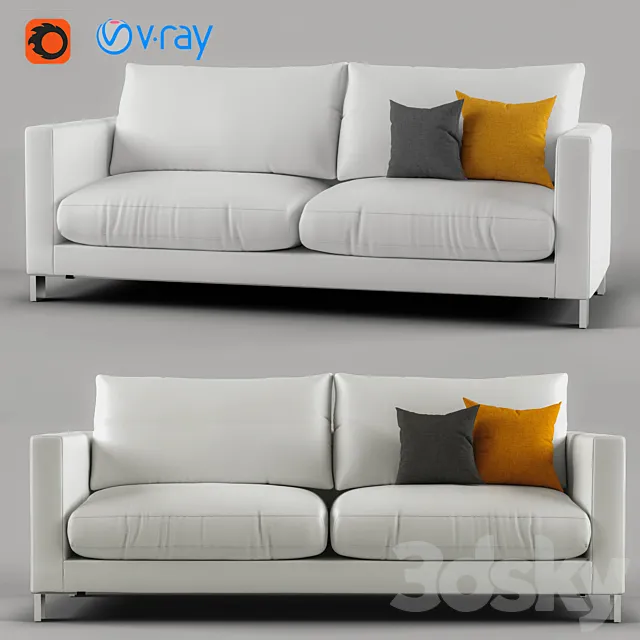 Gray and orange modern lounge 3ds Max