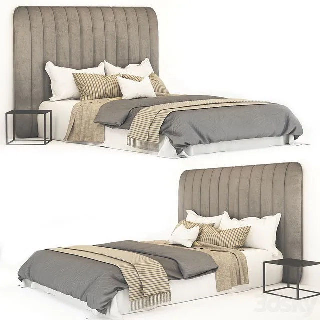 Gray bed 02 3dsMax Model