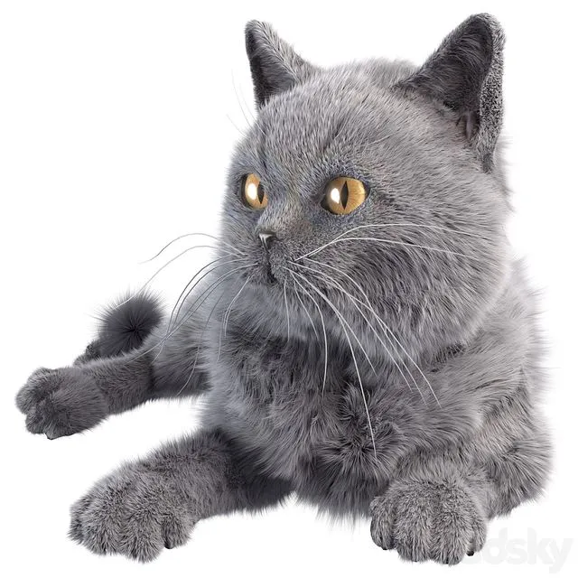 Gray Cat 3dsMax Model