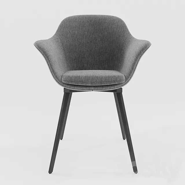 Gray dining chair Quilda LA REDOUTE gray 3DSMax File