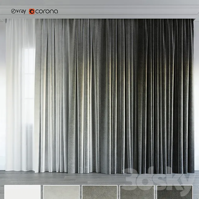gray gradient curtain. 3DSMax File