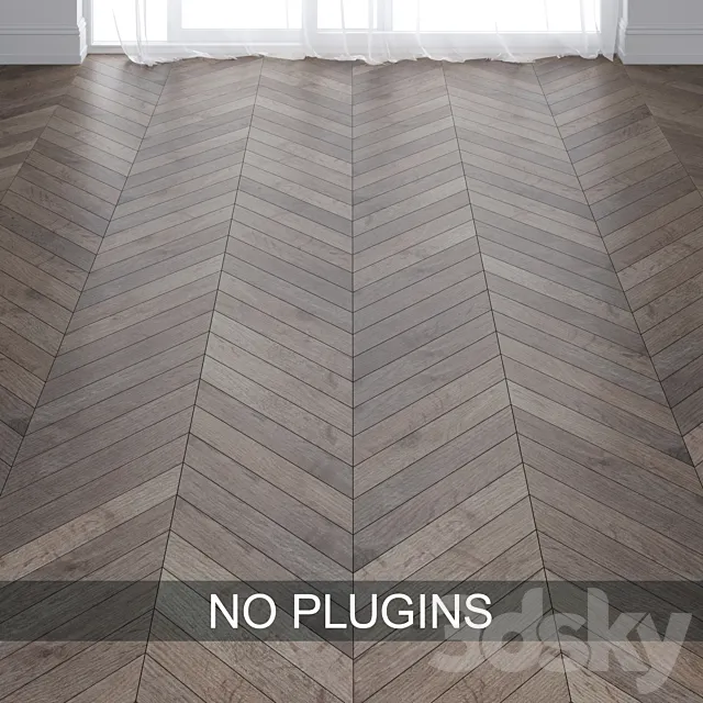 Gray Oak Wood Parquet Floor Tiles vol. 015 in 3 types 3ds Max