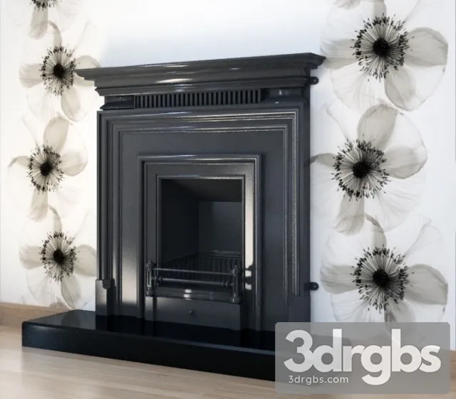 Gray Painted Fireplace 3dsmax Download