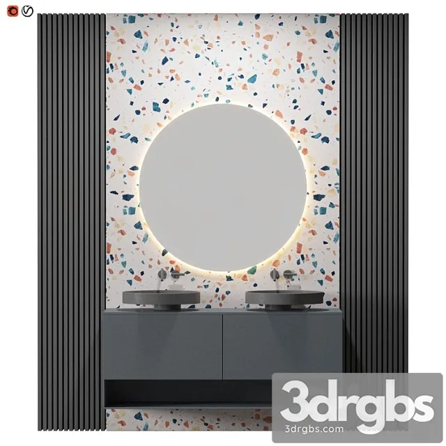 Gray terrazzo bathroom