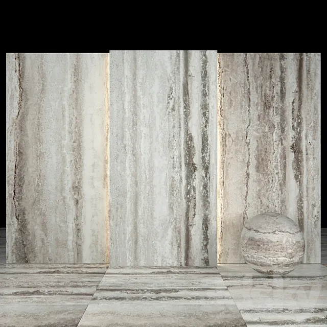 Gray Travertine 01 3DS Max Model