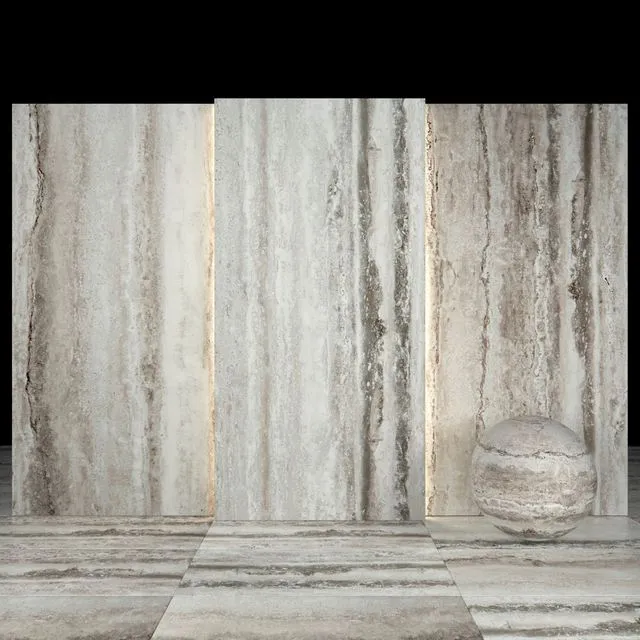 Gray Travertine 01 3dsMax Model