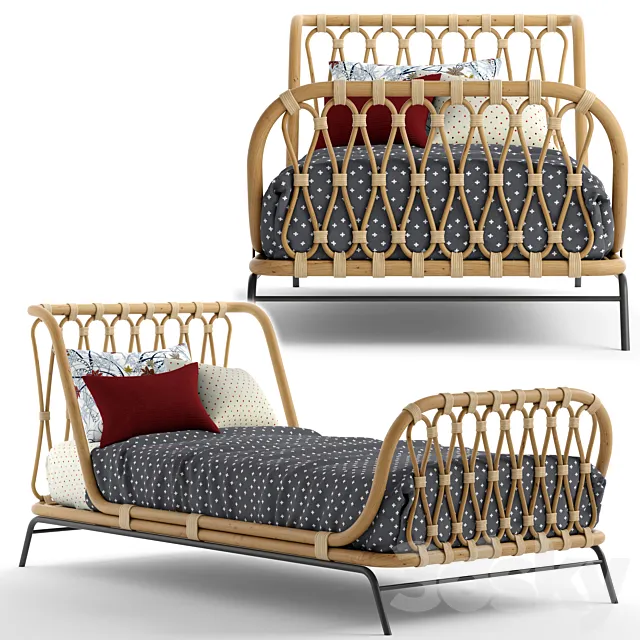 Great & Barrel_Rattan kids bed 3ds Max