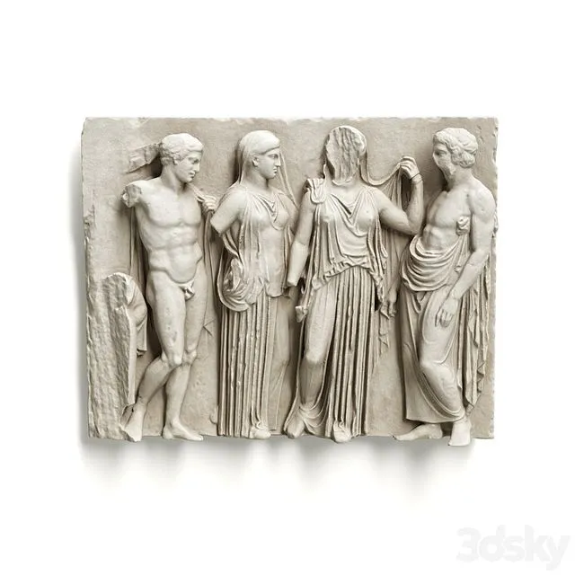 Greek Attic relief wall panel 3dsMax Model