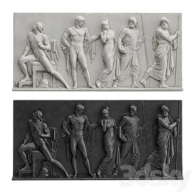 Greek Roman Relief panel 3dsMax Model