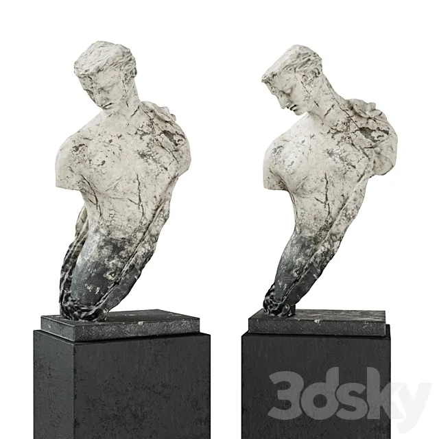 Greek woman torso pedestal marble 3DSMax File