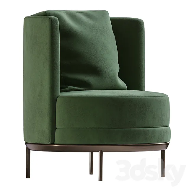 Green armchair corona redner 3DS Max Model