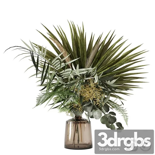 Green bouquet with palms