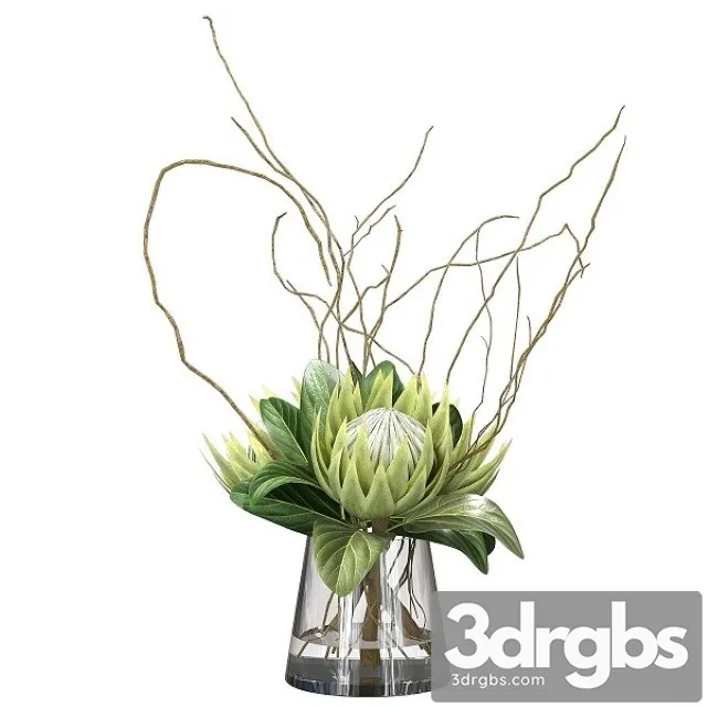 Green Bouquet With Protea 3dsmax Download