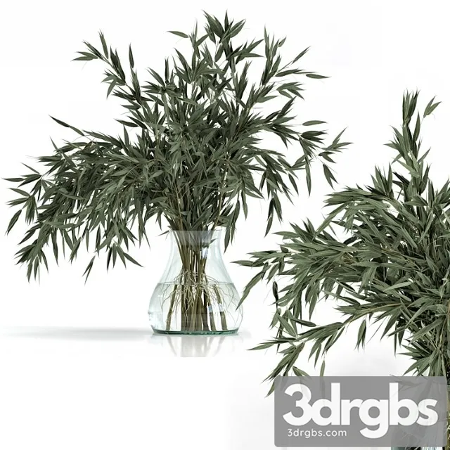 Green branch in vase – bouquet 003