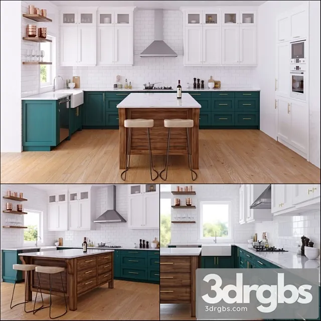 Green kitchen_2 3dsmax Download